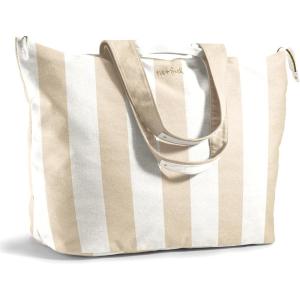 imageFit ampamp Fresh Large Beach Bag for Women  Extra Large Travel Tote With PocketsTaupe