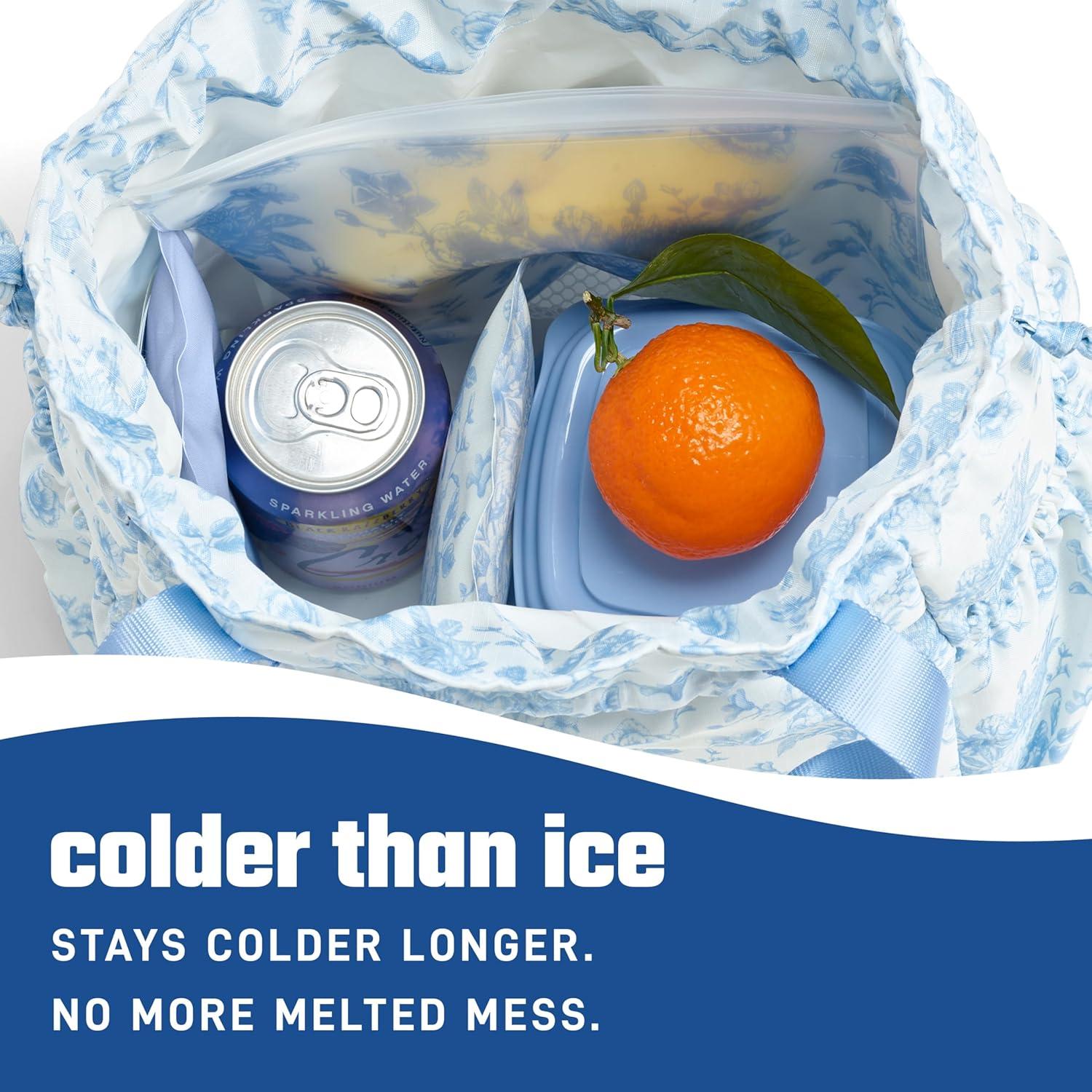 imageCool Coolers by Fit ampamp Fresh 2 Pack Soft Ice Flexible Stretch Nylon Reusable Ice Packs for Lunch Boxes ampamp Coolers Unicorn StripeBlue Floral Toile