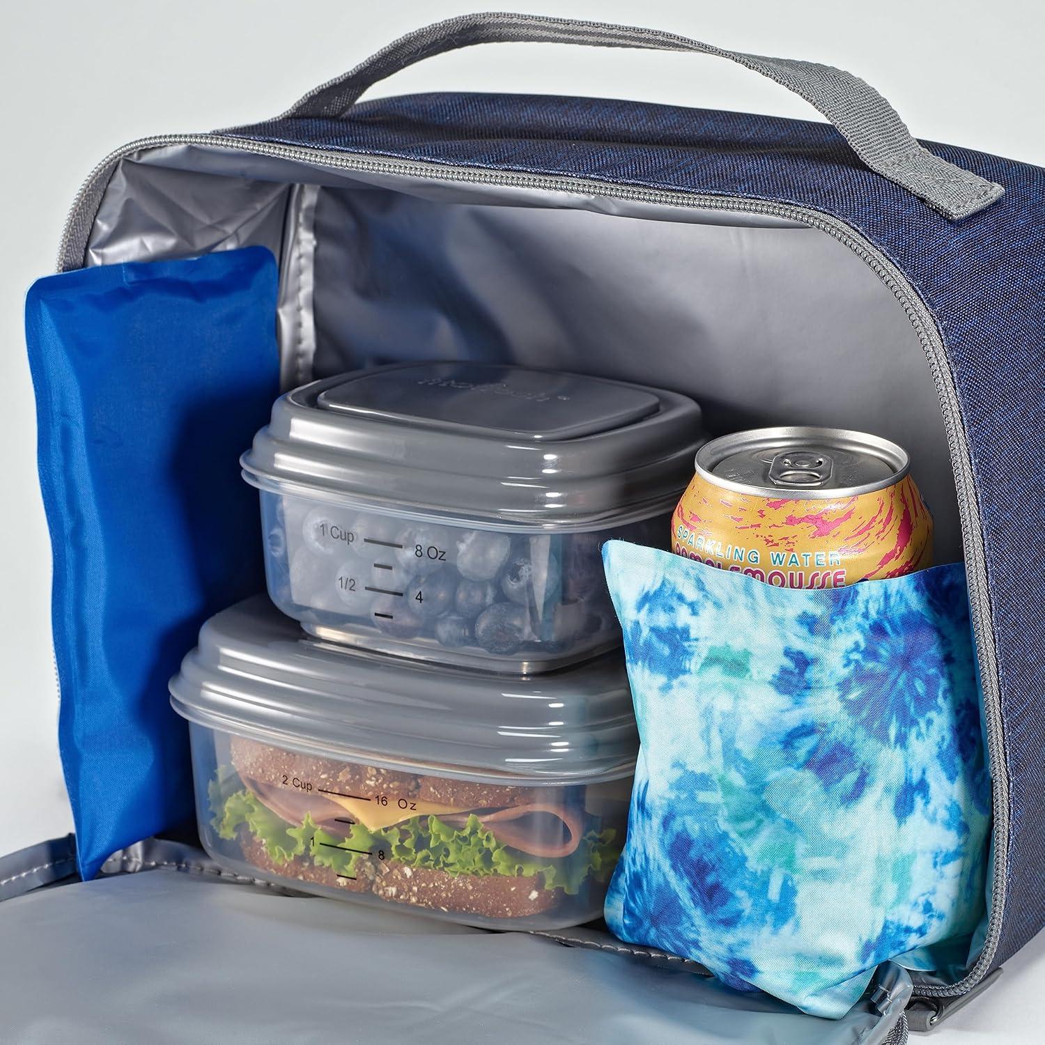 imageCool Coolers by Fit ampamp Fresh 2 Pack Soft Ice Flexible Stretch Nylon Reusable Ice Packs for Lunch Boxes ampamp Coolers Unicorn StripeBlue Tie Dye