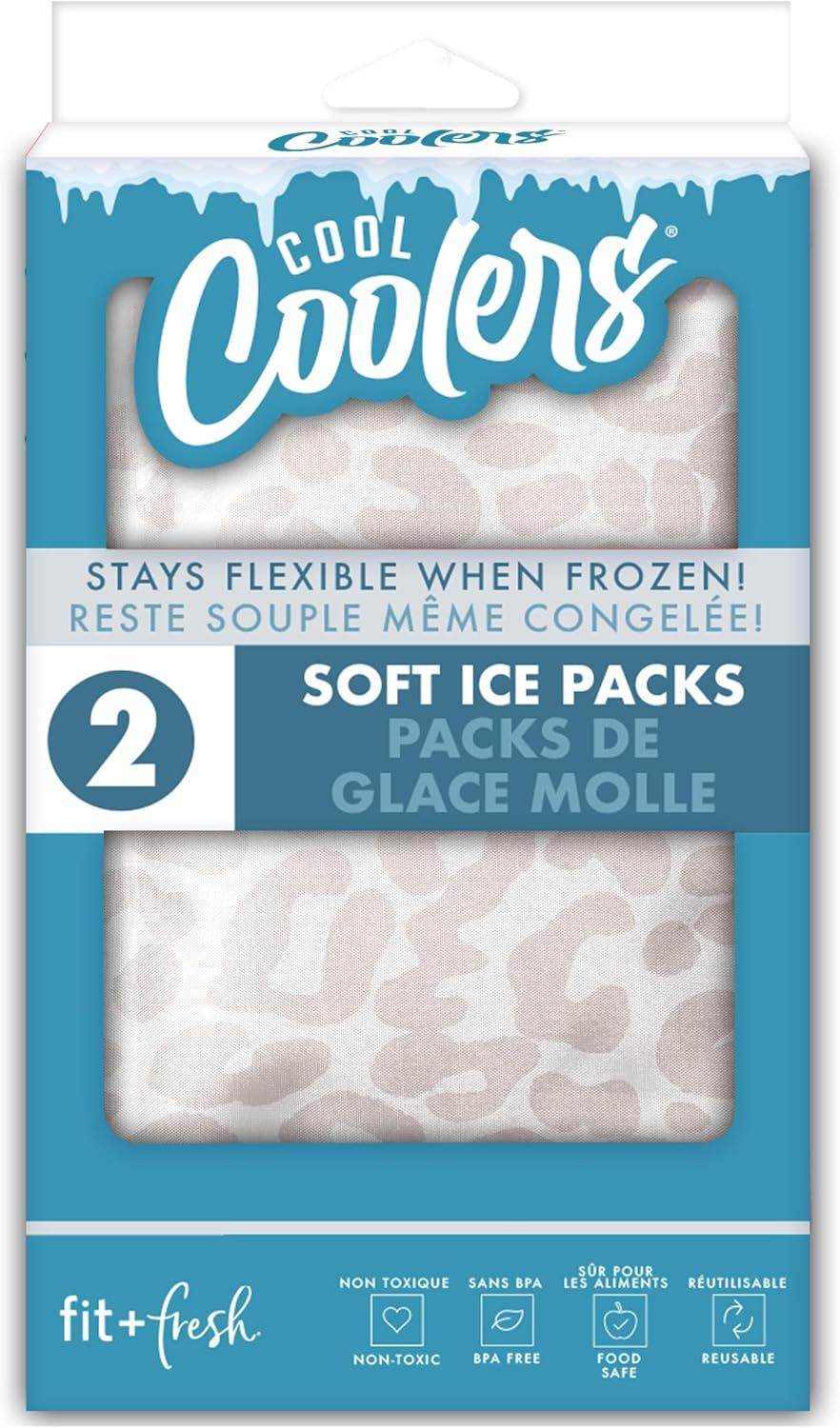 imageCool Coolers by Fit ampamp Fresh 2 Pack Soft Ice Flexible Stretch Nylon Reusable Ice Packs for Lunch Boxes ampamp Coolers Unicorn StripeIvory Feline Fine