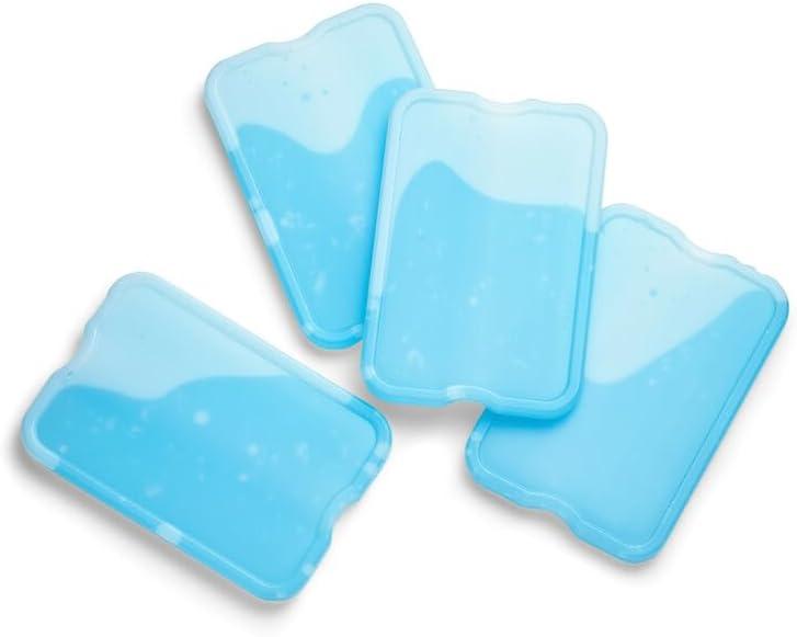 imageCool Coolers by Fit ampamp Fresh 4 Pack XL Slim Ice Packs Quick Freeze Space Saving Reusable Ice Packs for Lunch Boxes or Coolers PinkClear Blue 8 PK