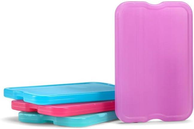imageCool Coolers by Fit ampamp Fresh 4 Pack XL Slim Ice Packs Quick Freeze Space Saving Reusable Ice Packs for Lunch Boxes or Coolers PinkMulticolor 8 PK