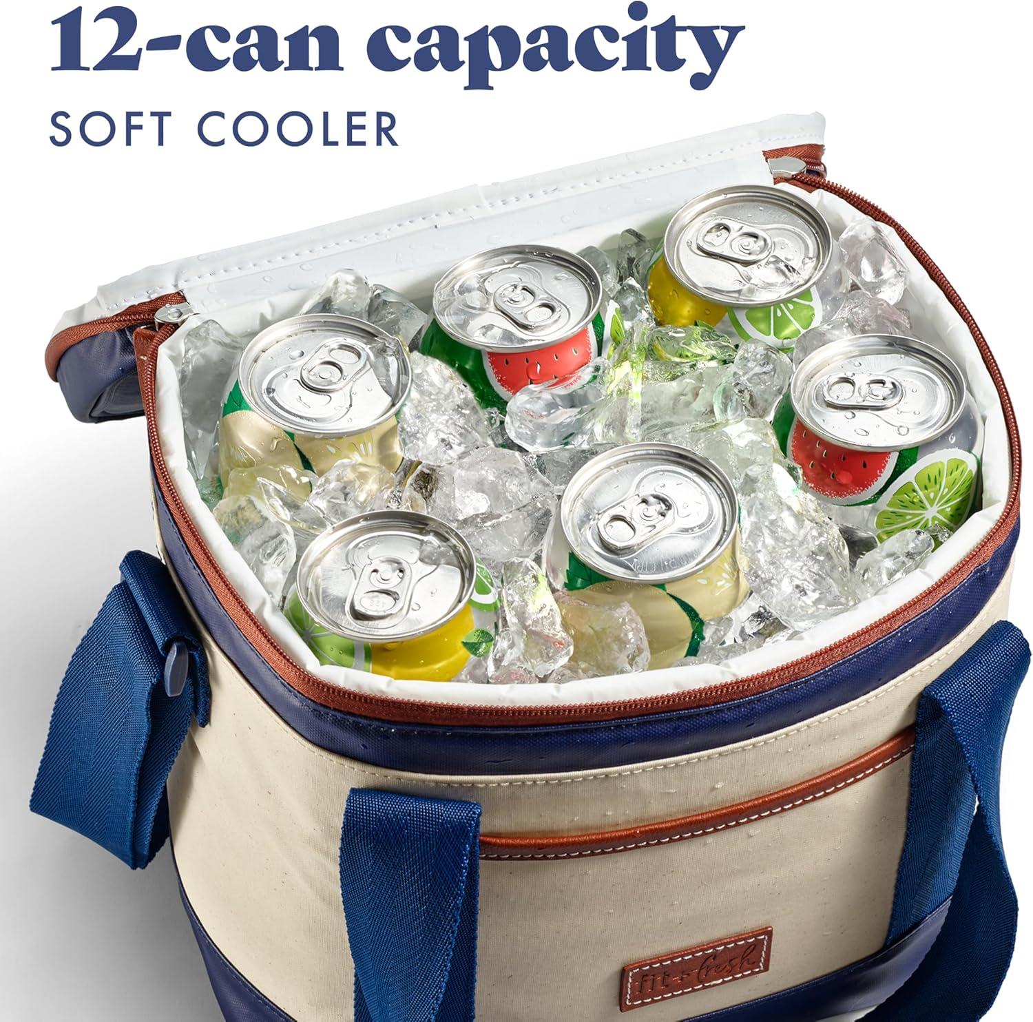 imageFit ampamp Fresh Beach ampamp Boat Cooler Collection  Insulated Leakproof WaterResistant Totes ampamp Lunch Bags for Summer Pool ampamp Travel12Can  Navy