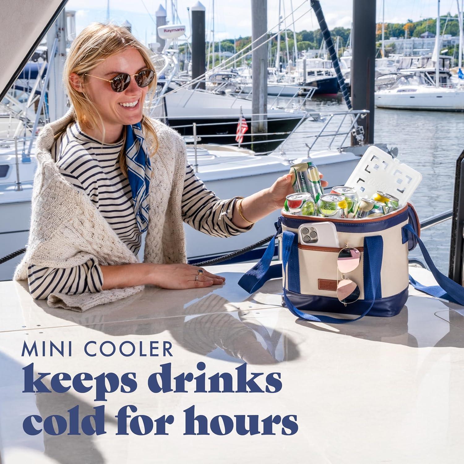 imageFit ampamp Fresh Beach ampamp Boat Cooler Collection  Insulated Leakproof WaterResistant Totes ampamp Lunch Bags for Summer Pool ampamp Travel12Can  Navy