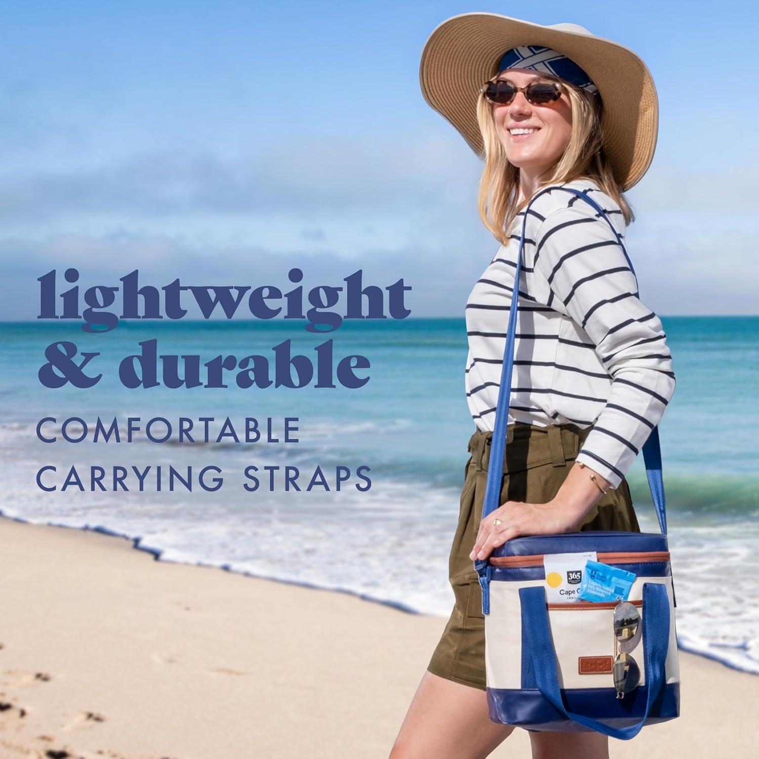 imageFit ampamp Fresh Beach ampamp Boat Cooler Collection  Insulated Leakproof WaterResistant Totes ampamp Lunch Bags for Summer Pool ampamp Travel12Can  Navy