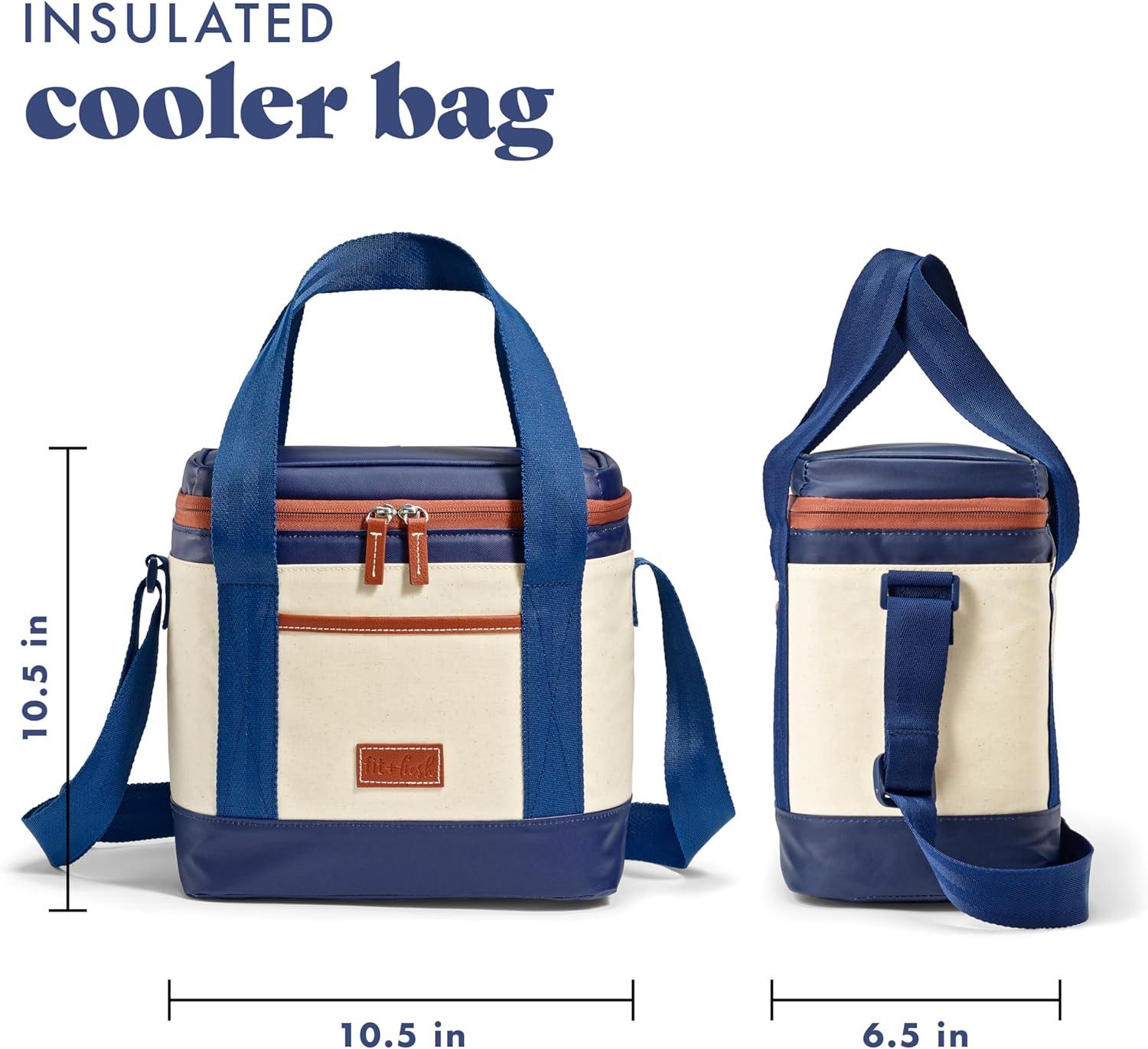imageFit ampamp Fresh Beach ampamp Boat Cooler Collection  Insulated Leakproof WaterResistant Totes ampamp Lunch Bags for Summer Pool ampamp Travel12Can  Navy
