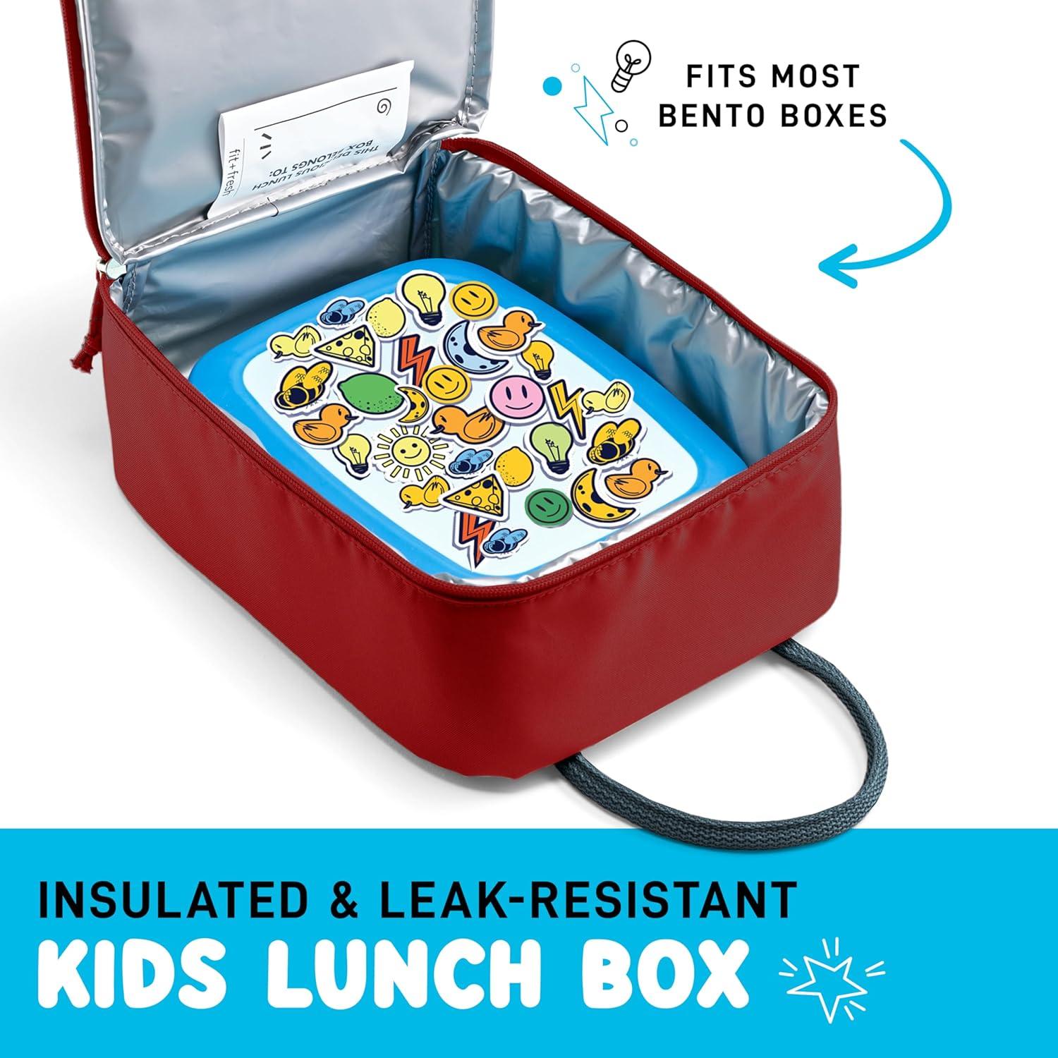 imageFit ampamp Fresh Connor Kids Lunch Tote Versatile Thermal Insulated Lunch Box for School and Camp Adult Lunch Bag with Front Zip Pocket RedCardinal Red