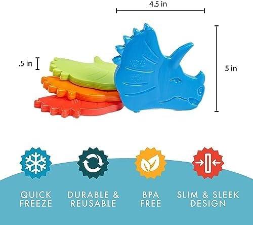 imageFit ampamp Fresh Cool Coolers Kids Lunch Box Ice Packs Slim Ice Packs for Lunch Bags Lunch Ice Packs ReusableMulticolored 8 Pack UnicornDinosaur 12 PK
