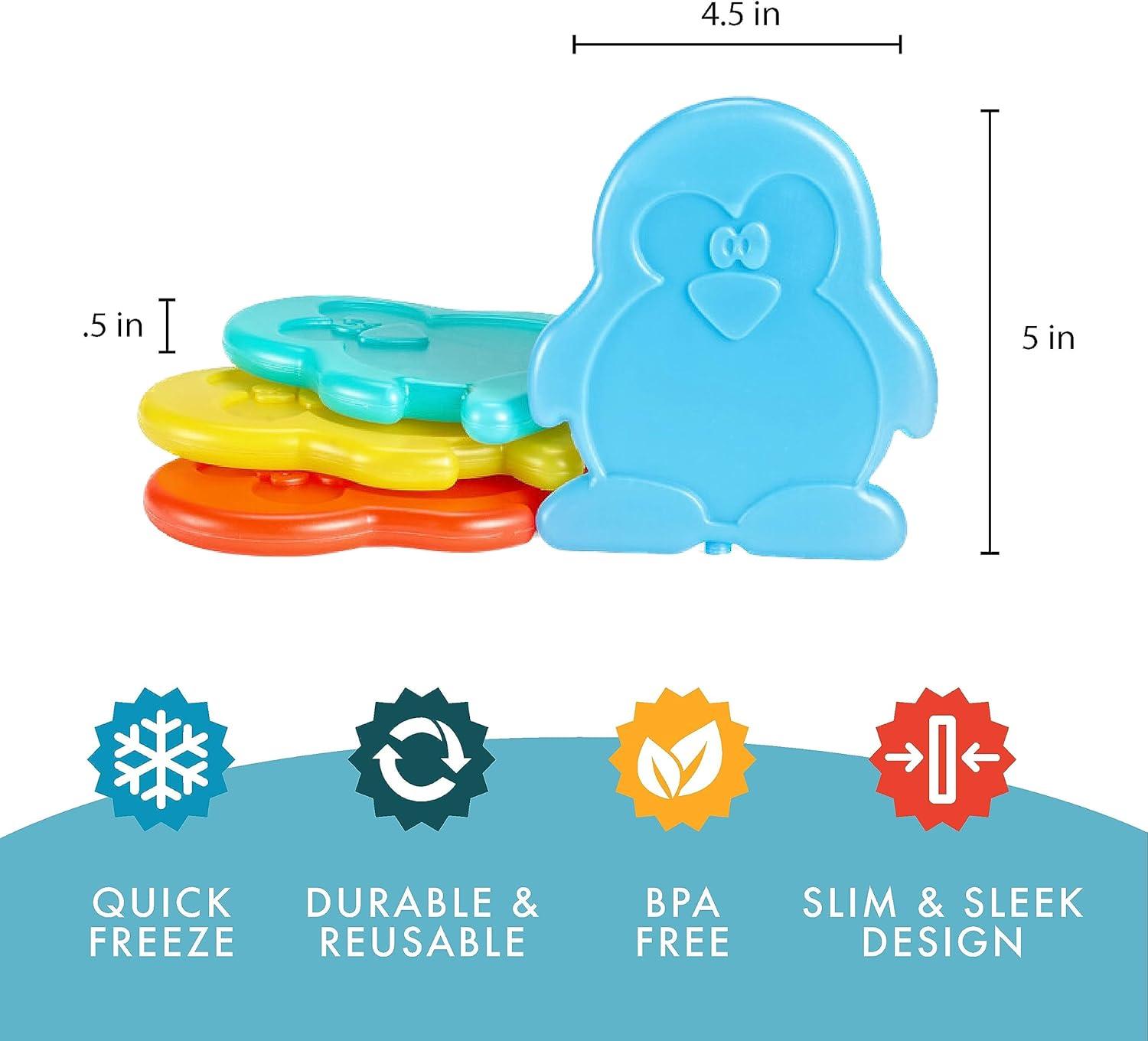 imageFit ampamp Fresh Cool Coolers Kids Lunch Box Ice Packs Slim Ice Packs for Lunch Bags Lunch Ice Packs ReusableMulticolored 8 Pack UnicornPenguin  8 PK