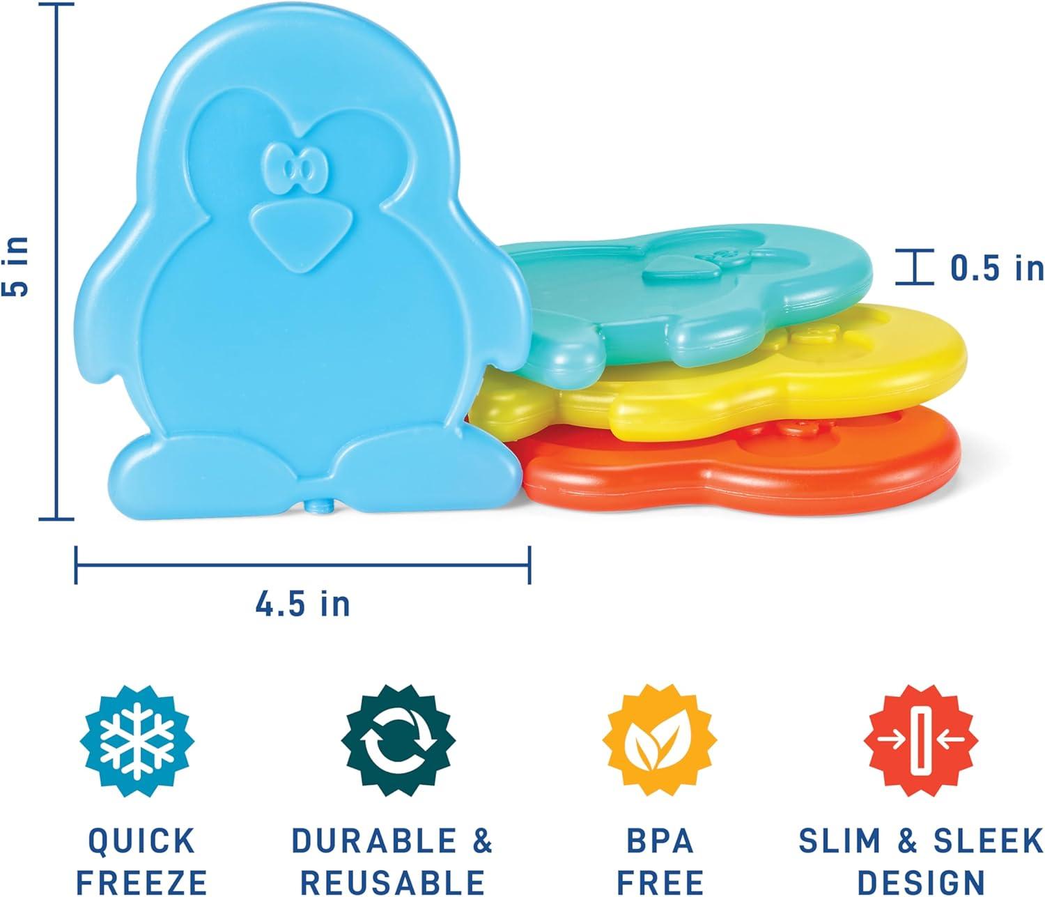 imageFit ampamp Fresh Cool Coolers Kids Lunch Box Ice Packs Slim Ice Packs for Lunch Bags Lunch Ice Packs ReusableMulticolored 8 Pack UnicornPenguin Unicorn