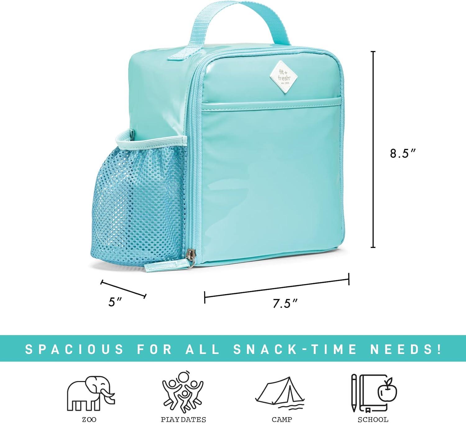 imageFit ampamp Fresh DIY Sticker Lunch Bag For Kids Insulated Lunch Box For Kids Boys ampamp Girls With 3 Matching Snack Containers ampamp 2 Sticker Sets School Lunch Box BlackTeal