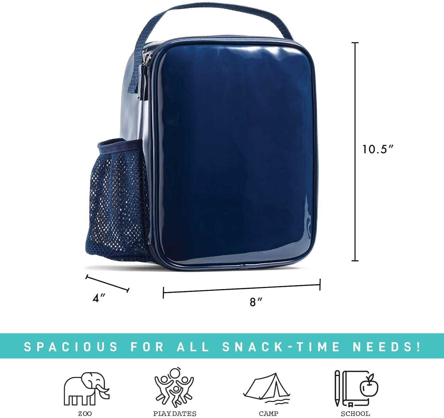 imageFit ampamp Fresh DIY Sticker Lunch Bag For Kids Insulated Lunch Box For Kids Boys ampamp Girls With 3 Matching Snack Containers ampamp 2 Sticker Sets School Lunch Box BlackNavy