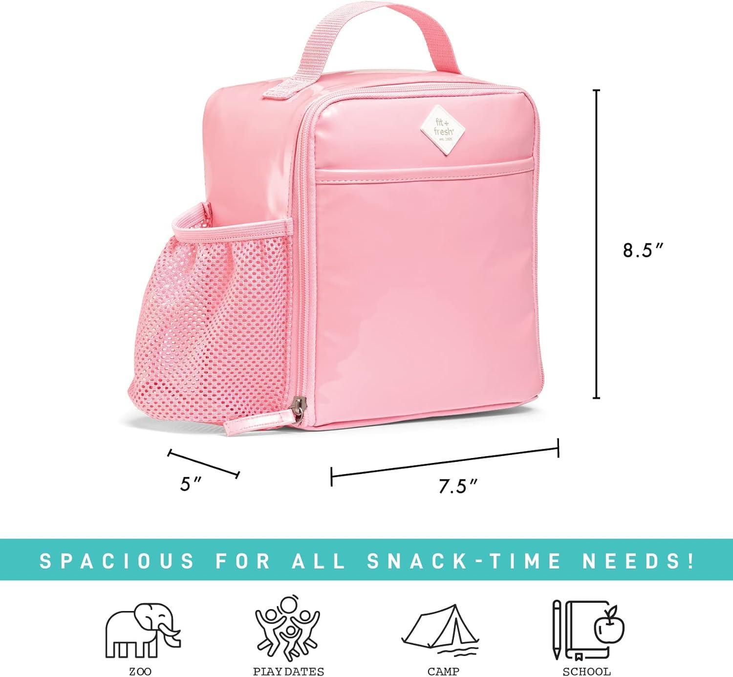 imageFit ampamp Fresh DIY Sticker Lunch Bag For Kids Insulated Lunch Box For Kids Boys ampamp Girls With 3 Matching Snack Containers ampamp 2 Sticker Sets School Lunch Box BlackPink