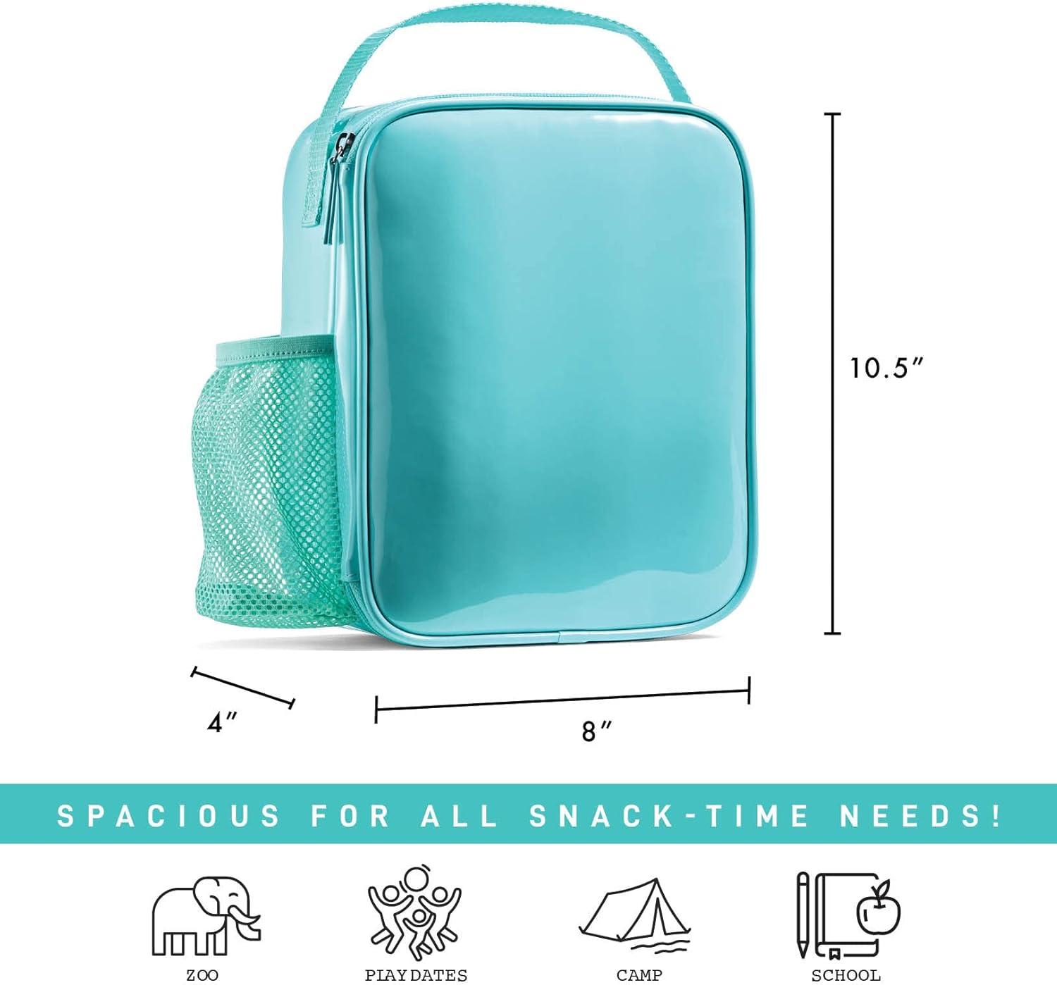 imageFit ampamp Fresh DIY Sticker Lunch Bag For Kids Insulated Lunch Box For Kids Boys ampamp Girls With 3 Matching Snack Containers ampamp 2 Sticker Sets School Lunch Box BlackLight Blue