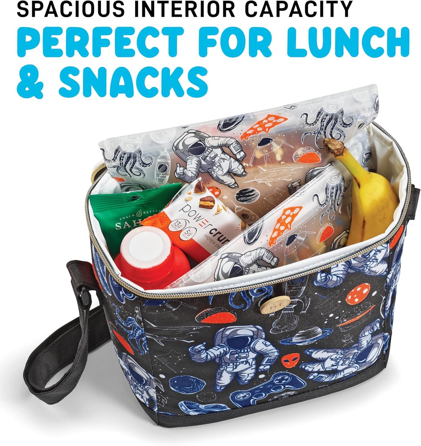 imageFit ampamp Fresh Dinosaur Insulated Lunch Box BPAFree Leakproof Water Resistant Large Capacity Thermal Insulation Reusable Snack Bags Durable PolyesterAstronaut