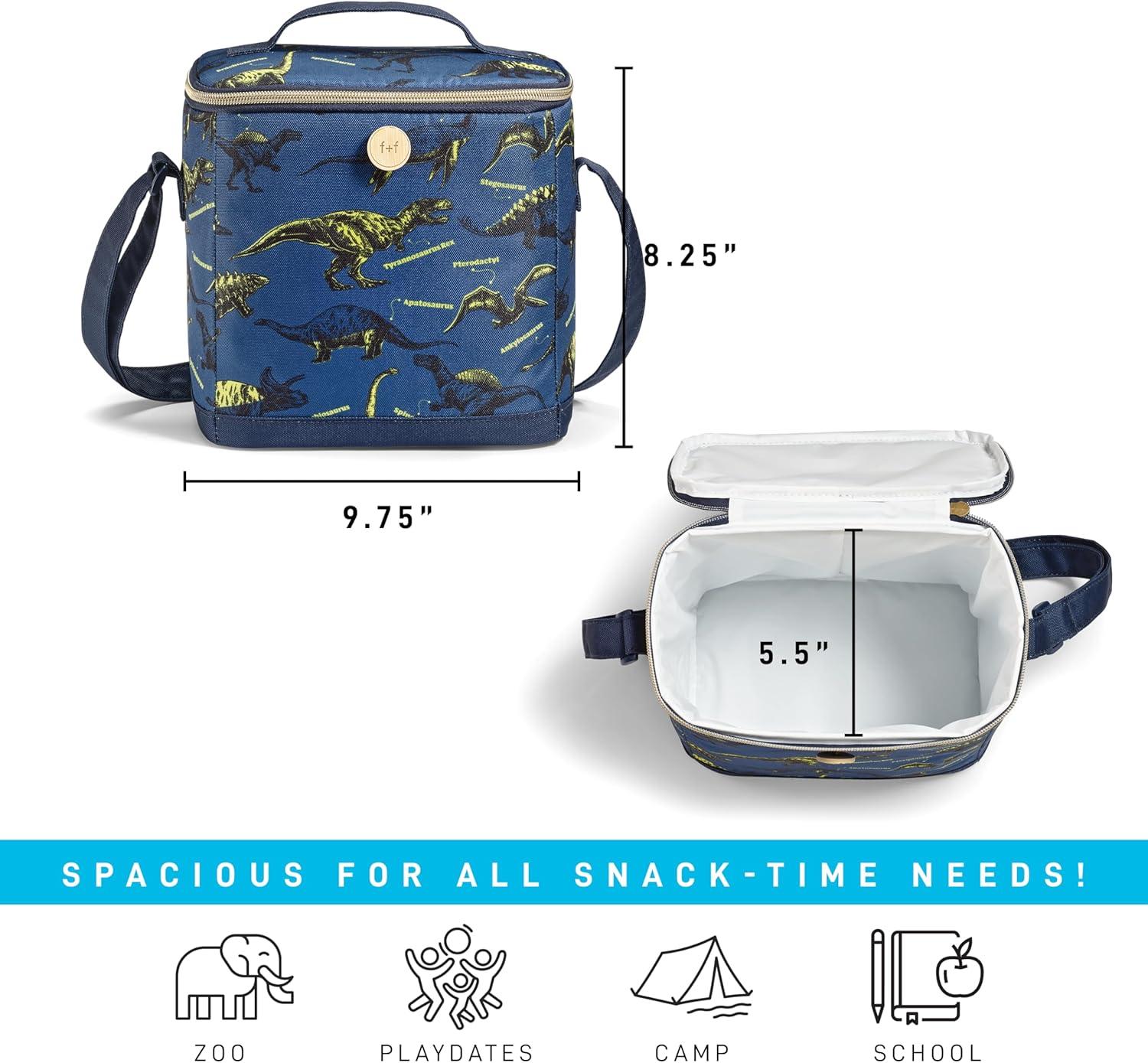 imageFit ampamp Fresh Dinosaur Insulated Lunch Box BPAFree Leakproof Water Resistant Large Capacity Thermal Insulation Reusable Snack Bags Durable PolyesterDinosaur