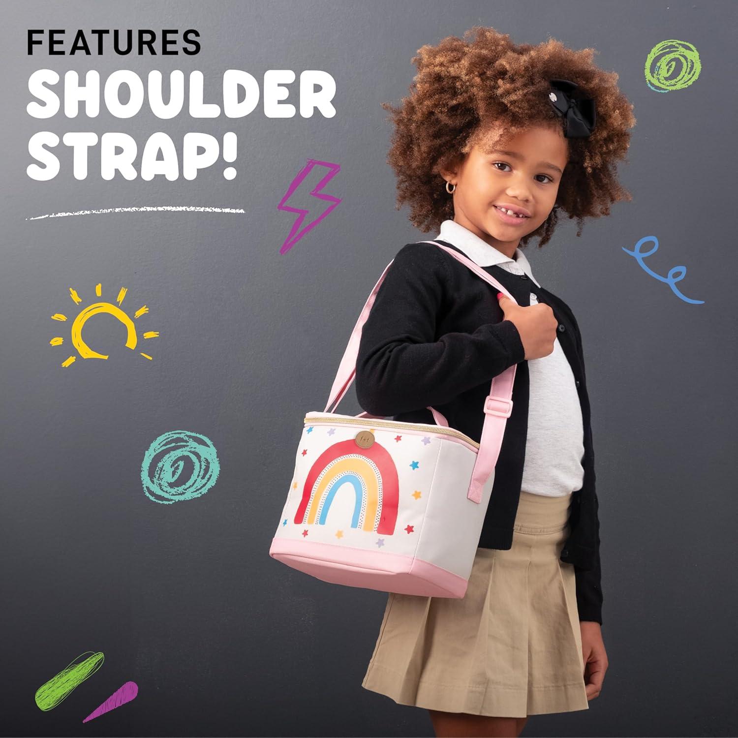 imageFit ampamp Fresh Dinosaur Insulated Lunch Box BPAFree Leakproof Water Resistant Large Capacity Thermal Insulation Reusable Snack Bags Durable PolyesterRainbow