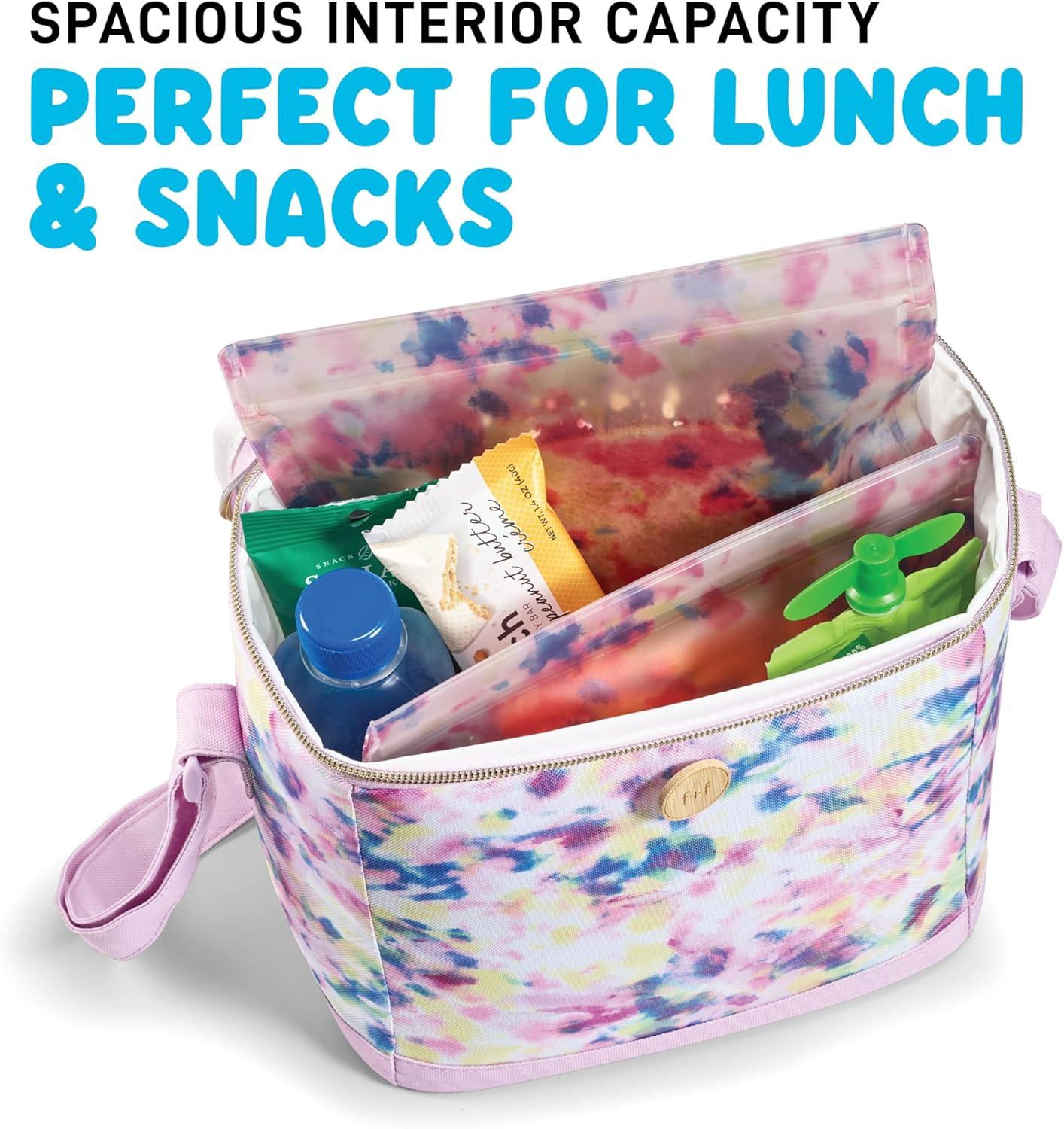 imageFit ampamp Fresh Dinosaur Insulated Lunch Box BPAFree Leakproof Water Resistant Large Capacity Thermal Insulation Reusable Snack Bags Durable PolyesterTie Dye