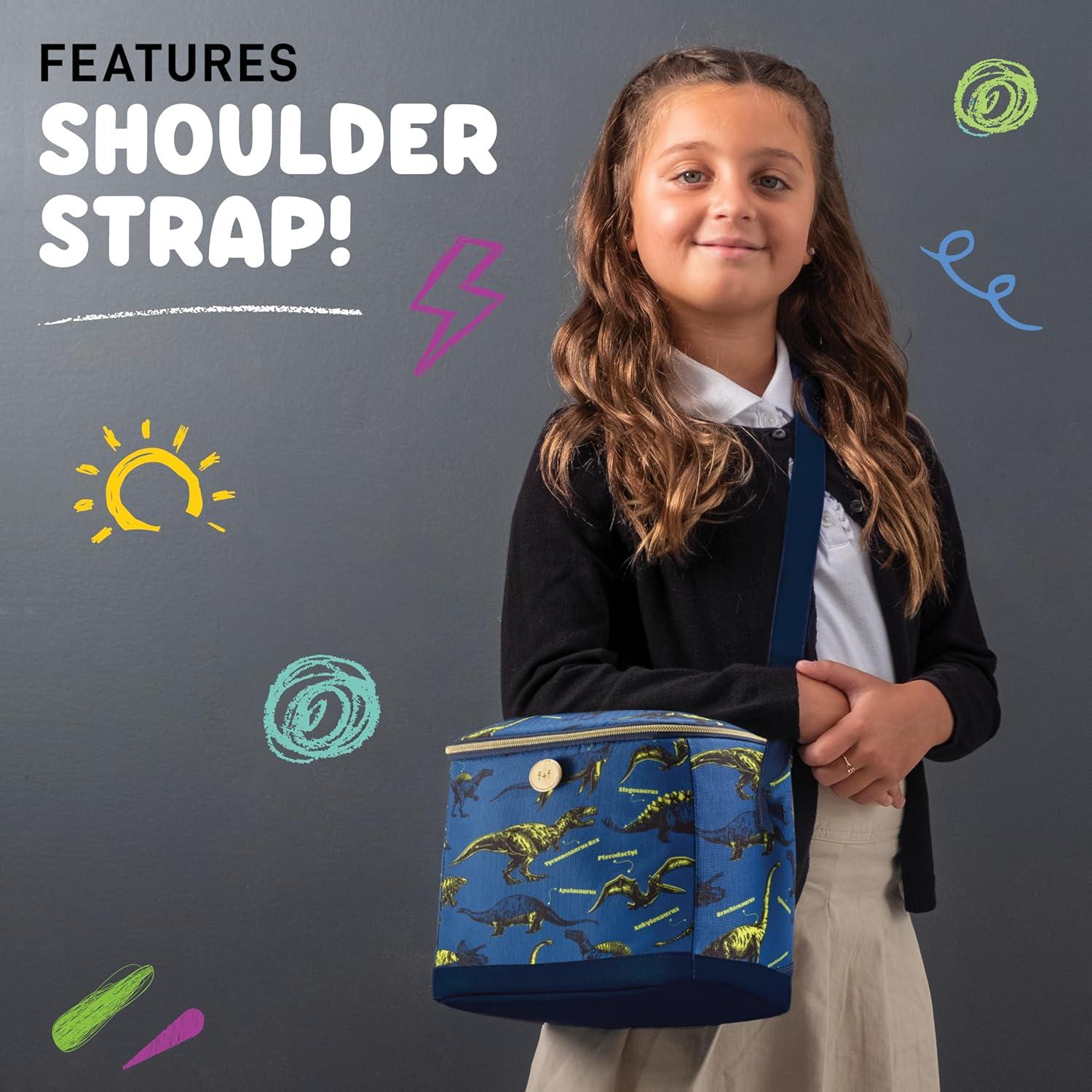 imageFit ampamp Fresh Dinosaur Insulated Lunch Box BPAFree Leakproof Water Resistant Large Capacity Thermal Insulation Reusable Snack Bags Durable PolyesterDinosaur