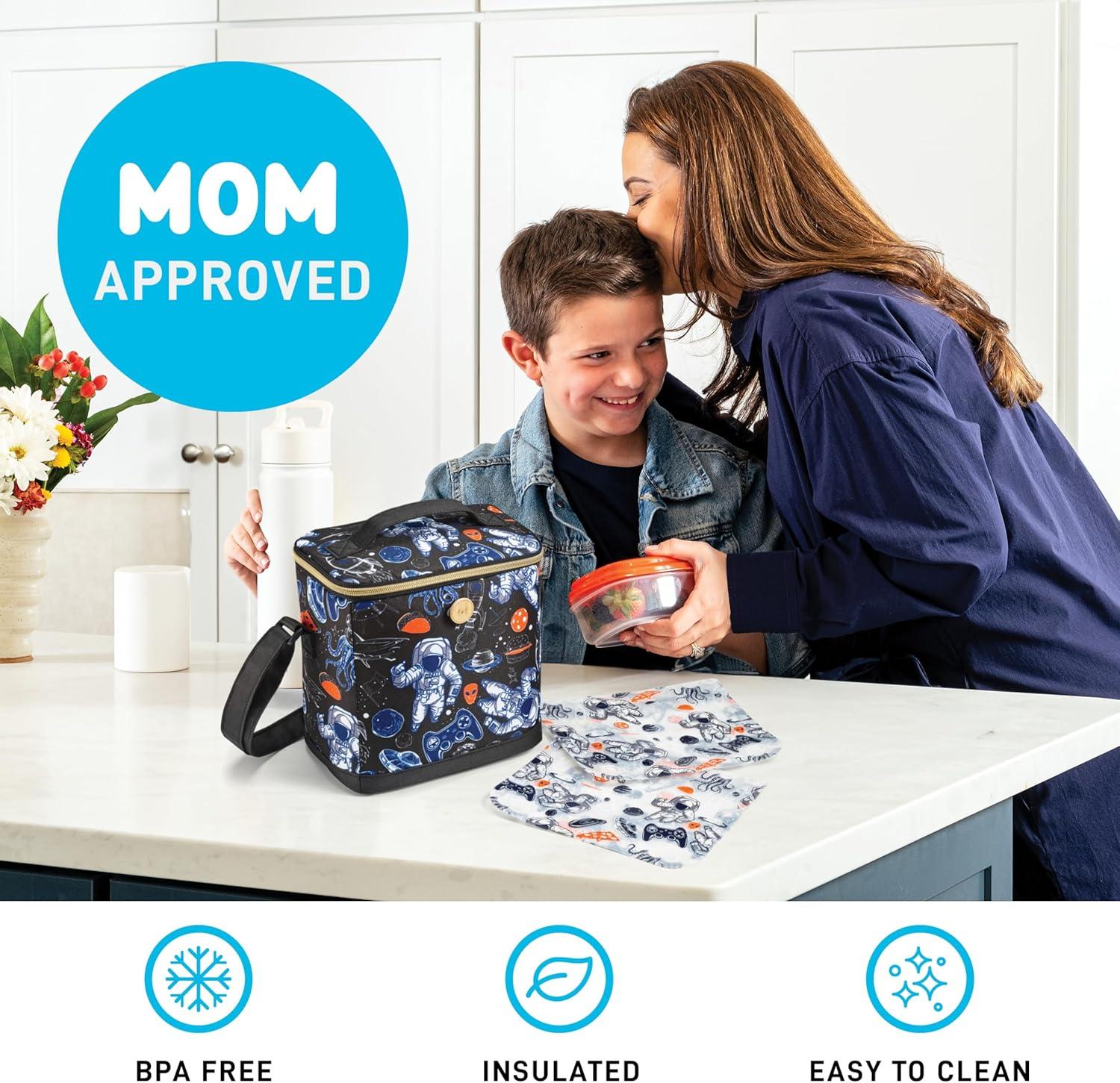 imageFit ampamp Fresh Dinosaur Insulated Lunch Box BPAFree Leakproof Water Resistant Large Capacity Thermal Insulation Reusable Snack Bags Durable PolyesterAstronaut