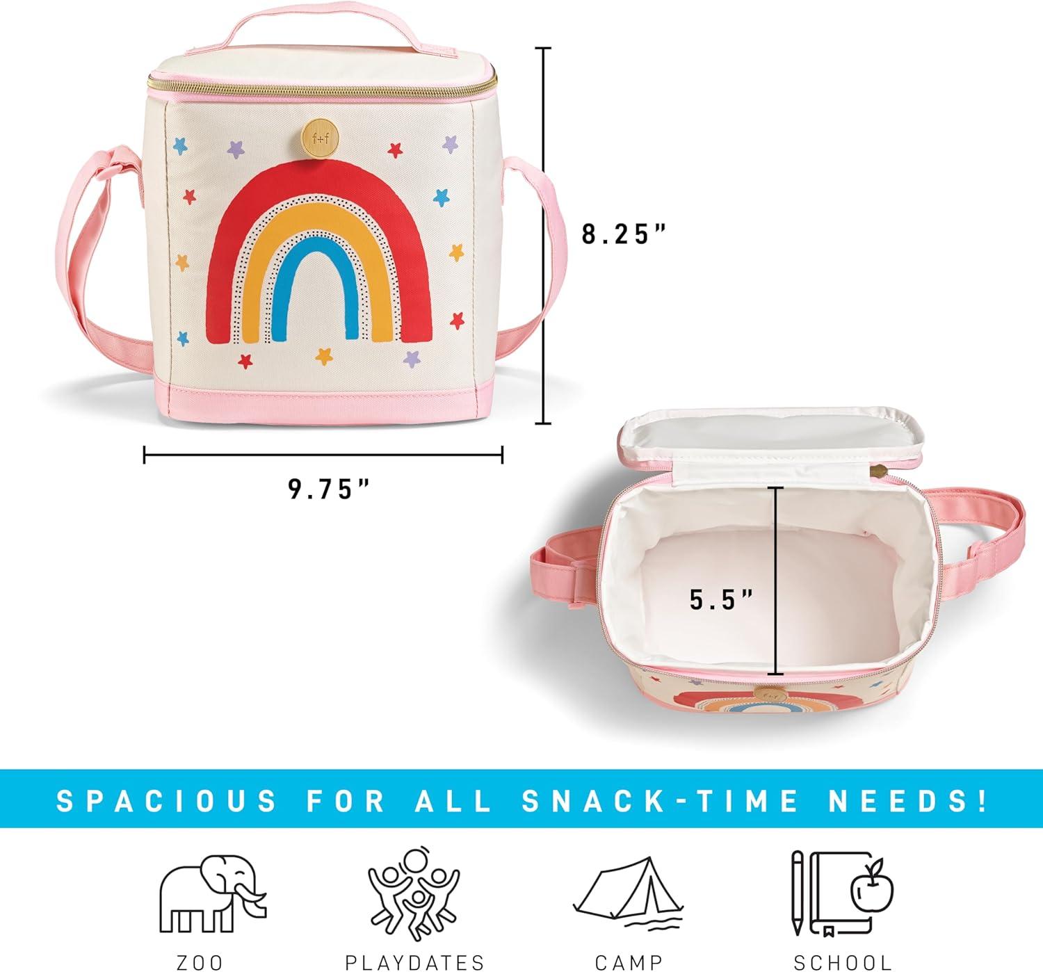 imageFit ampamp Fresh Dinosaur Insulated Lunch Box BPAFree Leakproof Water Resistant Large Capacity Thermal Insulation Reusable Snack Bags Durable PolyesterRainbow