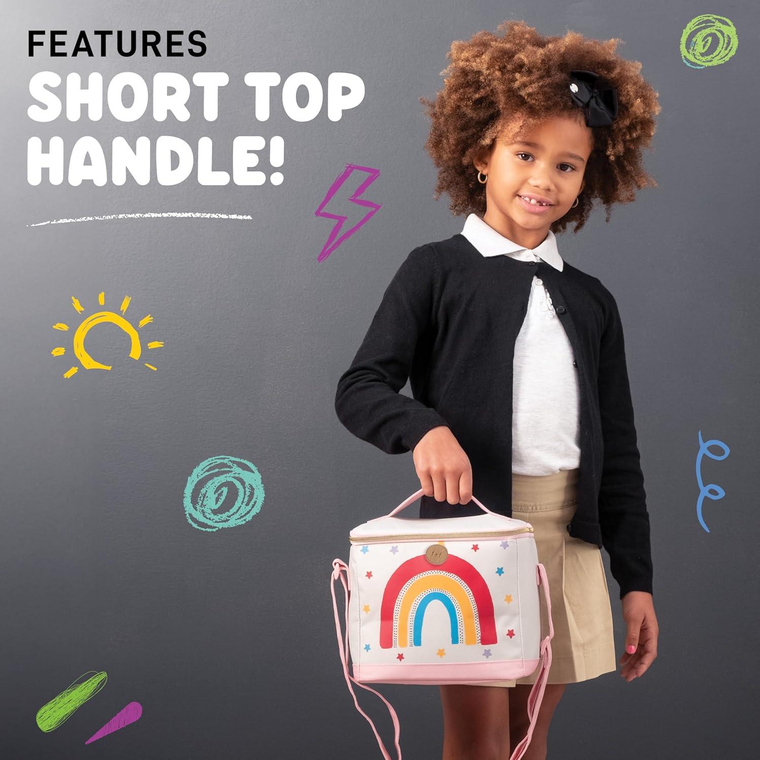 imageFit ampamp Fresh Dinosaur Insulated Lunch Box BPAFree Leakproof Water Resistant Large Capacity Thermal Insulation Reusable Snack Bags Durable PolyesterRainbow