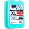 imageCool Coolers by Fit ampamp Fresh 4 Pack XL Slim Ice Packs Quick Freeze Space Saving Reusable Ice Packs for Lunch Boxes or Coolers PinkGreen 4 PK