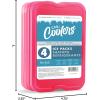 imageCool Coolers by Fit ampamp Fresh 4 Pack XL Slim Ice Packs Quick Freeze Space Saving Reusable Ice Packs for Lunch Boxes or Coolers PinkPink 4 PK