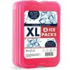 imageCool Coolers by Fit ampamp Fresh 4 Pack XL Slim Ice Packs Quick Freeze Space Saving Reusable Ice Packs for Lunch Boxes or Coolers PinkPink 4 PK