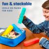 imageCool Coolers by Fit ampamp Fresh Kids Icicle Lunch Box Ice Pack Sticks Icicle Ice Sticks for Lunch Bags and Coolers Lunch Ice Pack Sticks Reusable Multicolored Smile Icicles 8PKMulticolor Smiles  8PK