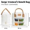 imageFit ampamp Fresh Bloomington Lunch Bag for Women  Insulated Large Lunch Box for Work with Containers LeakResistant StainResistant Zipper Closure Fruit PrintIvory