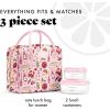 imageFit ampamp Fresh Bloomington Lunch Bag for Women  Insulated Large Lunch Box for Work with Containers LeakResistant StainResistant Zipper Closure Fruit PrintPink Pasta Dinner