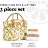 imageFit ampamp Fresh Bloomington Lunch Bag for Women  Insulated Large Lunch Box for Work with Containers LeakResistant StainResistant Zipper Closure Fruit PrintOrange Blossoms