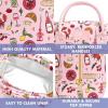 imageFit ampamp Fresh Bloomington Lunch Bag for Women  Insulated Large Lunch Box for Work with Containers LeakResistant StainResistant Zipper Closure Fruit PrintPink Pasta Dinner