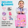 imageFit ampamp Fresh Charm Lunch Bag For Kids Thermal Insulated Lunch Box For Kids Boys ampamp Girls With Shoe Charm Slots For Personalization School Lunch Box Navy BluePink