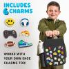 imageFit ampamp Fresh Charm Lunch Bag For Kids Thermal Insulated Lunch Box For Kids Boys ampamp Girls With Shoe Charm Slots For Personalization School Lunch Box Navy BlueBlack
