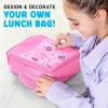imageFit ampamp Fresh Charm Lunch Bag For Kids Thermal Insulated Lunch Box For Kids Boys ampamp Girls With Shoe Charm Slots For Personalization School Lunch Box Navy BluePink
