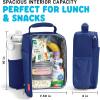 imageFit ampamp Fresh Charm Lunch Bag For Kids Thermal Insulated Lunch Box For Kids Boys ampamp Girls With Shoe Charm Slots For Personalization School Lunch Box Navy BlueNavy Blue