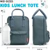 imageFit ampamp Fresh Connor Kids Lunch Tote Versatile Thermal Insulated Lunch Box for School and Camp Adult Lunch Bag with Front Zip Pocket RedBoulder Gray