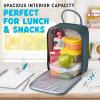 imageFit ampamp Fresh Connor Kids Lunch Tote Versatile Thermal Insulated Lunch Box for School and Camp Adult Lunch Bag with Front Zip Pocket RedBoulder Gray