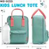 imageFit ampamp Fresh Connor Kids Lunch Tote Versatile Thermal Insulated Lunch Box for School and Camp Adult Lunch Bag with Front Zip Pocket RedSeafoam Green