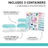 imageFit ampamp Fresh DIY Sticker Lunch Bag For Kids Insulated Lunch Box For Kids Boys ampamp Girls With 3 Matching Snack Containers ampamp 2 Sticker Sets School Lunch Box BlackTeal