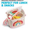 imageFit ampamp Fresh Dinosaur Insulated Lunch Box BPAFree Leakproof Water Resistant Large Capacity Thermal Insulation Reusable Snack Bags Durable PolyesterRainbow