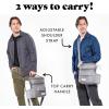 imageFit ampamp Fresh Foundry Dual Compartment Lunch Bag For Adults Insulated Extra Large Lunchbox For Meal Prep With Matching Containers Front Pocket Adjustable Strap SteelGray