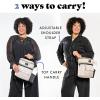 imageFit ampamp Fresh Foundry Dual Compartment Lunch Bag For Adults Insulated Extra Large Lunchbox For Meal Prep With Matching Containers Front Pocket Adjustable Strap SteelTaupe and Black Dot