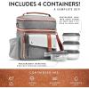 imageFit ampamp Fresh Foundry Extra Large Insulated Lunch Box for Men ampamp Women Large Lunch Bag for Meal Prep Double Decker Adult Lunch Box for Men with Containers Adjustable Strap Dual Compartment BlackSteel Gray