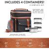 imageFit ampamp Fresh Foundry Extra Large Insulated Lunch Box for Men ampamp Women Large Lunch Bag for Meal Prep Double Decker Adult Lunch Box for Men with Containers Adjustable Strap Dual Compartment BlackBlack