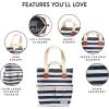 imageFit ampamp Fresh Large Insulated Cooler Bag 1120 cu in BampampW Stripe Polyester 11 x 5 x 10 inBW Stripe