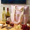 imageFit ampamp Fresh Large Insulated Cooler Bag 1120 cu in BampampW Stripe Polyester 11 x 5 x 10 inBlush Vineyard Stripe