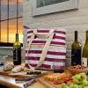 imageFit ampamp Fresh Large Insulated Cooler Bag 1120 cu in BampampW Stripe Polyester 11 x 5 x 10 inMerlot Stripe